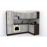 Bucatarie de Colt GENA NEW 1 DR. 140-250, Cu Corp de Cuptor, Wenge / Decor K084